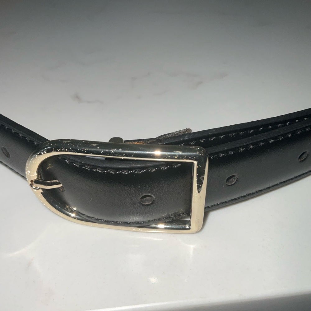 Kate Spade Black Belt with Gold Buckle - Picture 4 of 5